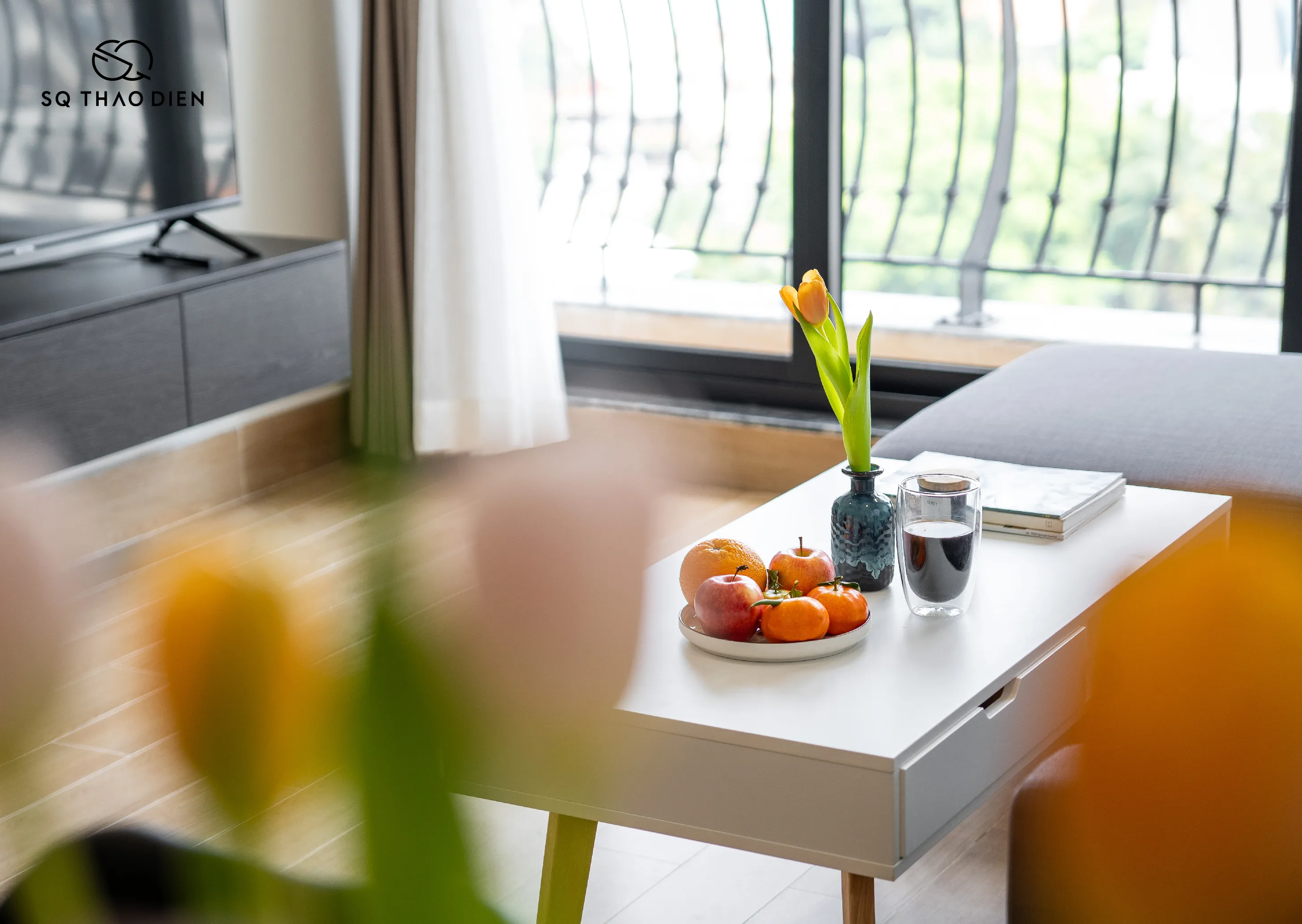 Spacious Balcony One Bedroom SQ Thao Dien Serviced Apartment For Rent in HCMC 65sqm 1,150 USD/month